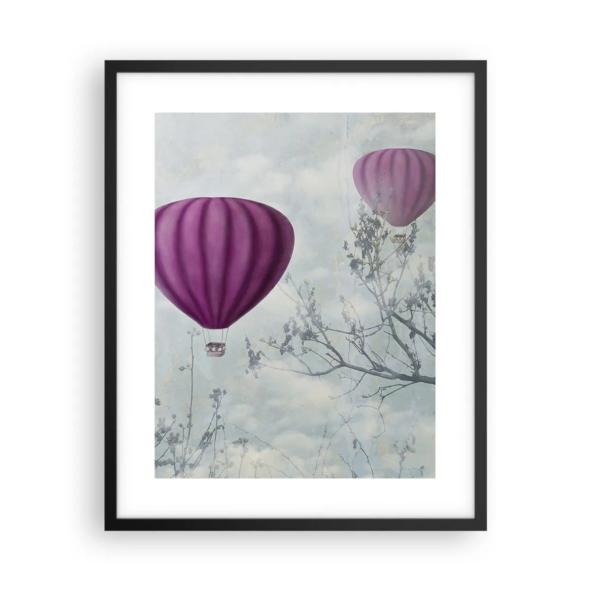 Póster en marco negro - Surcando los cielos - 40x50 cm