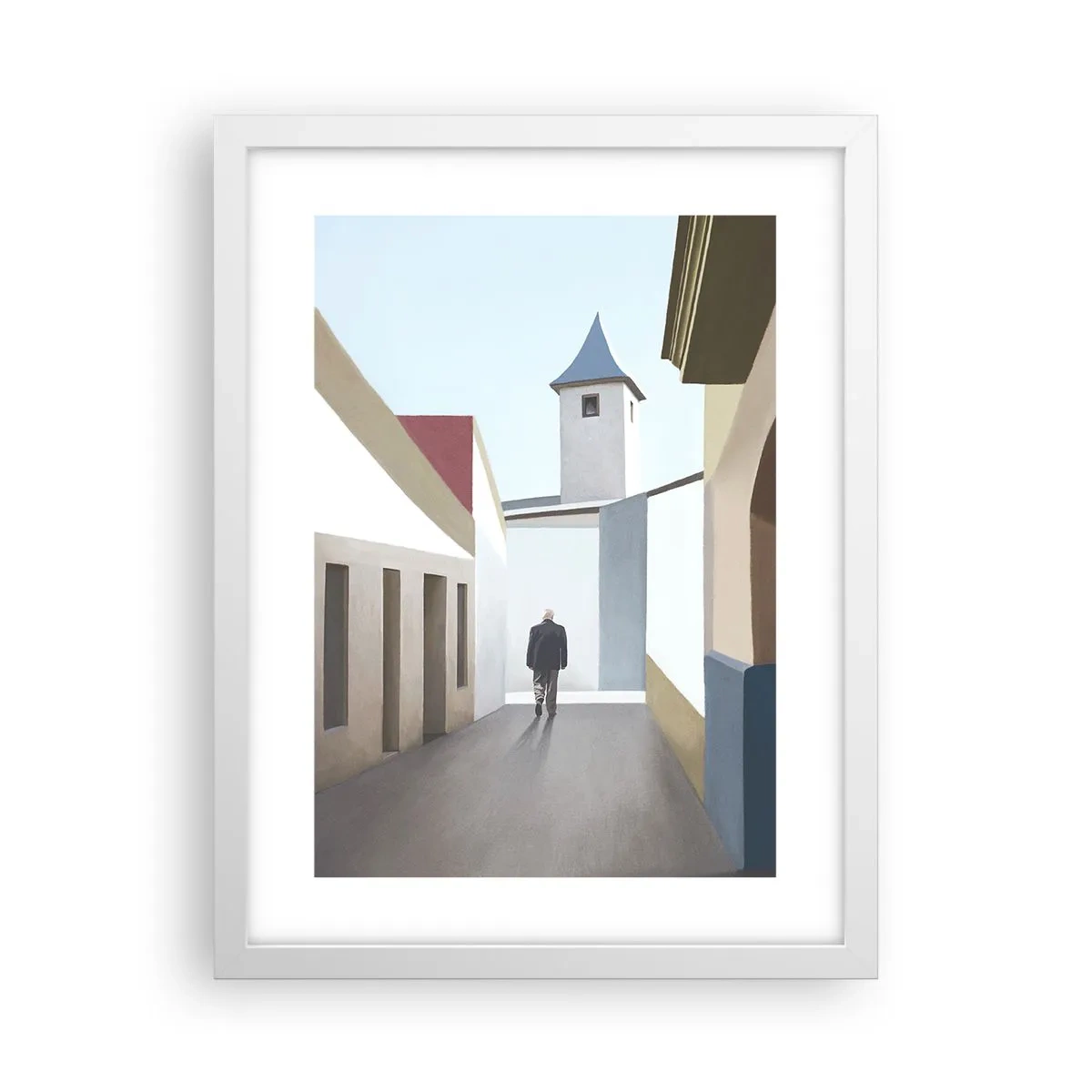 Póster en marco blanco - Paseo soleado - 30x40 cm