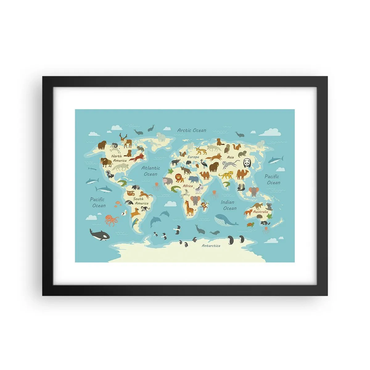 Póster en marco negro - Buenos vecinos - 40x30 cm