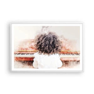 Póster en marco blanco - Descubriendo un mundo nuevo - 91x61 cm