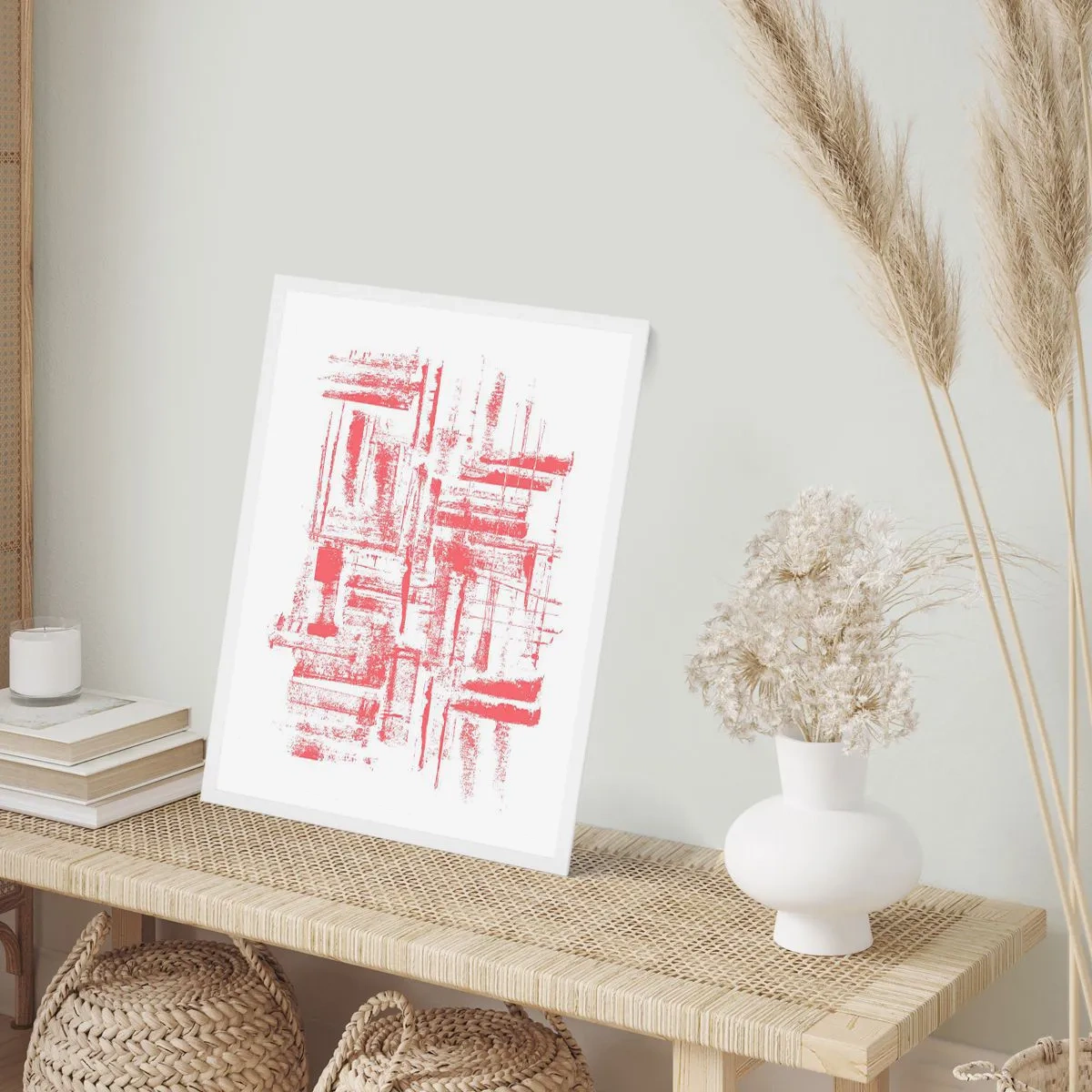 Póster en marco blanco - Ciudad roja - 40x50 cm