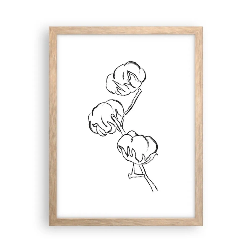 Póster en marco roble claro - Plumón de algodón - 30x40 cm