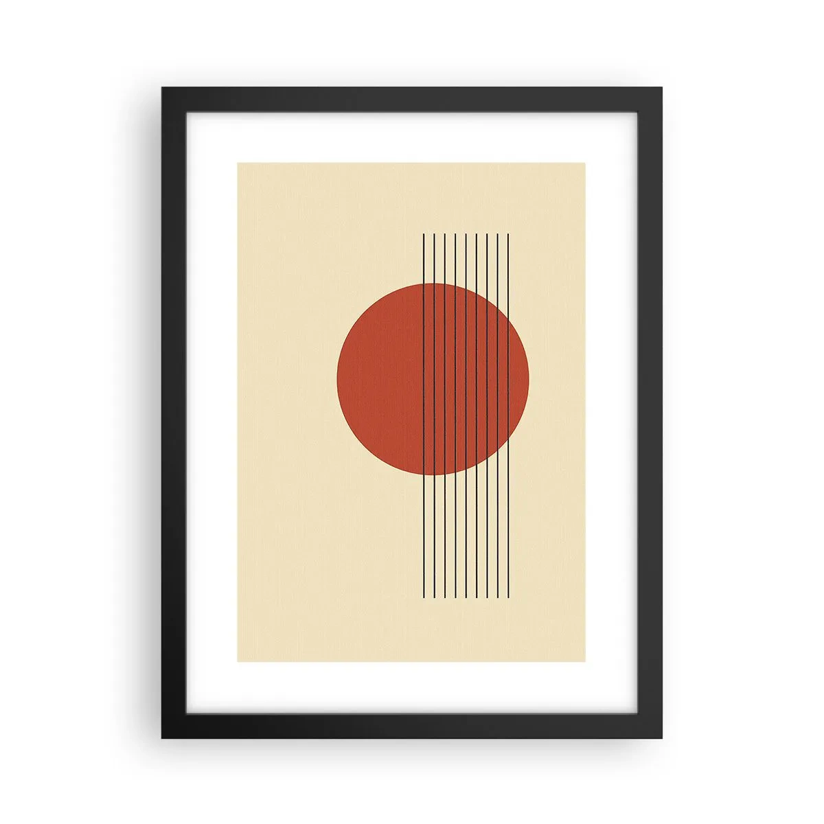 Póster en marco negro - Cruzando el círculo - 30x40 cm