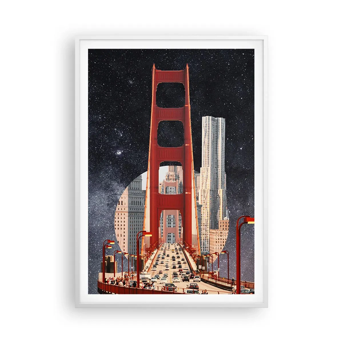 Póster en marco blanco - Siempre en el centro - 70x100 cm