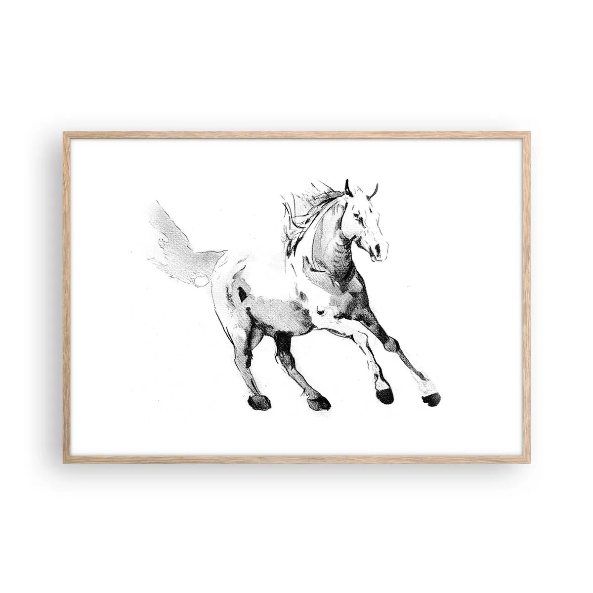 Póster en marco roble claro - Alma indómita - 100x70 cm