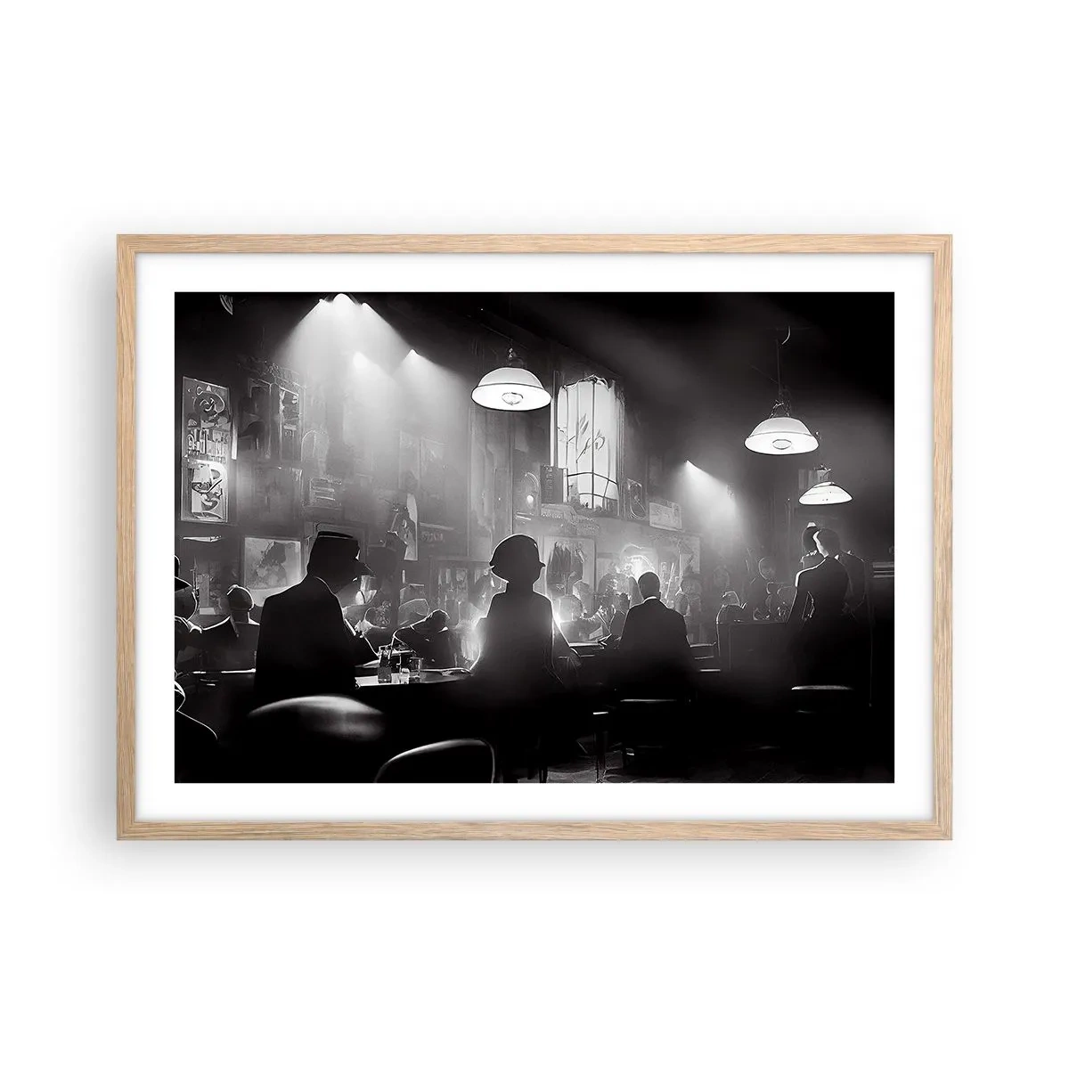 Póster en marco roble claro - En clave de jazz - 70x50 cm