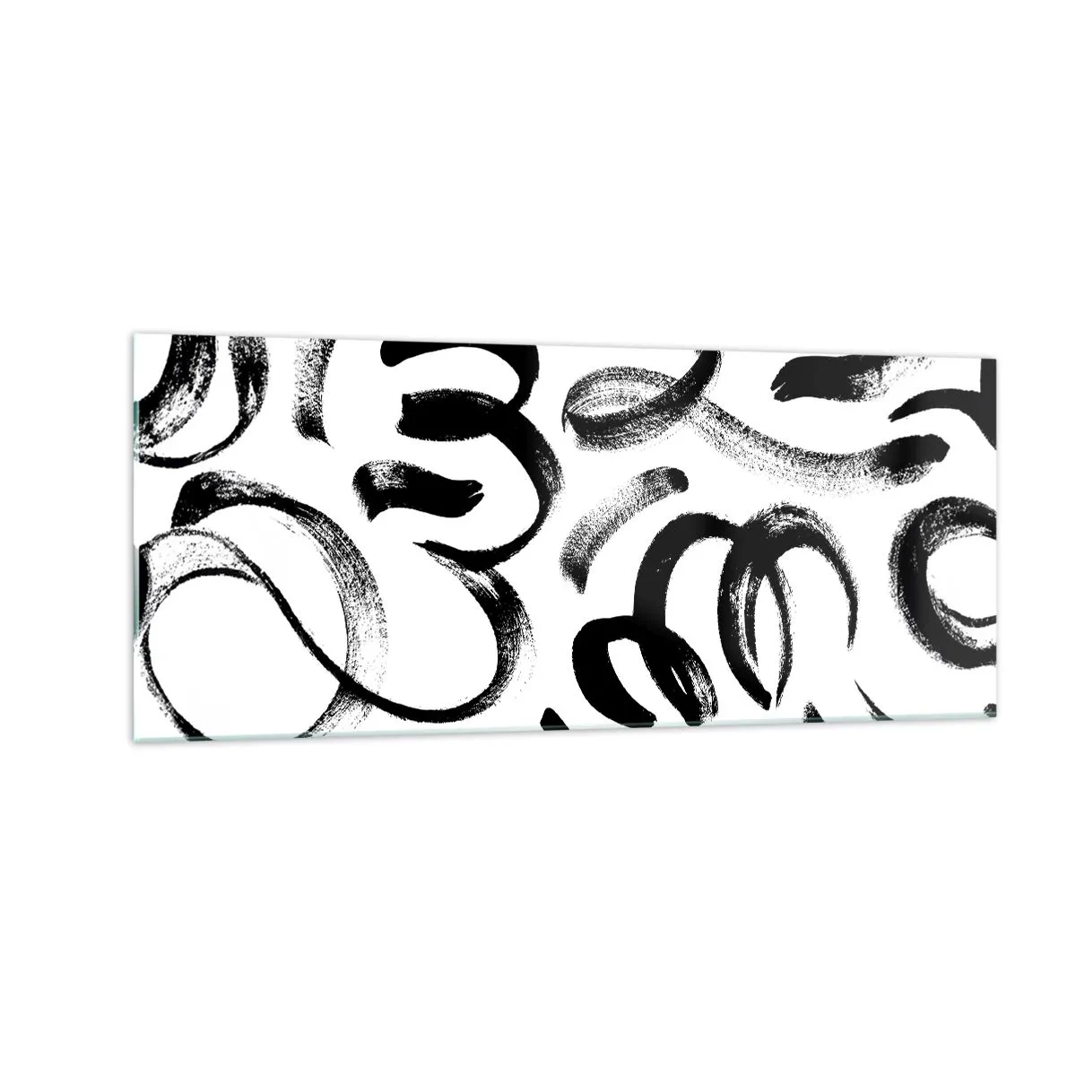 Cuadro sobre vidrio - Impresiones sobre Vidrio - Negro sobre blanco - 100x40 cm