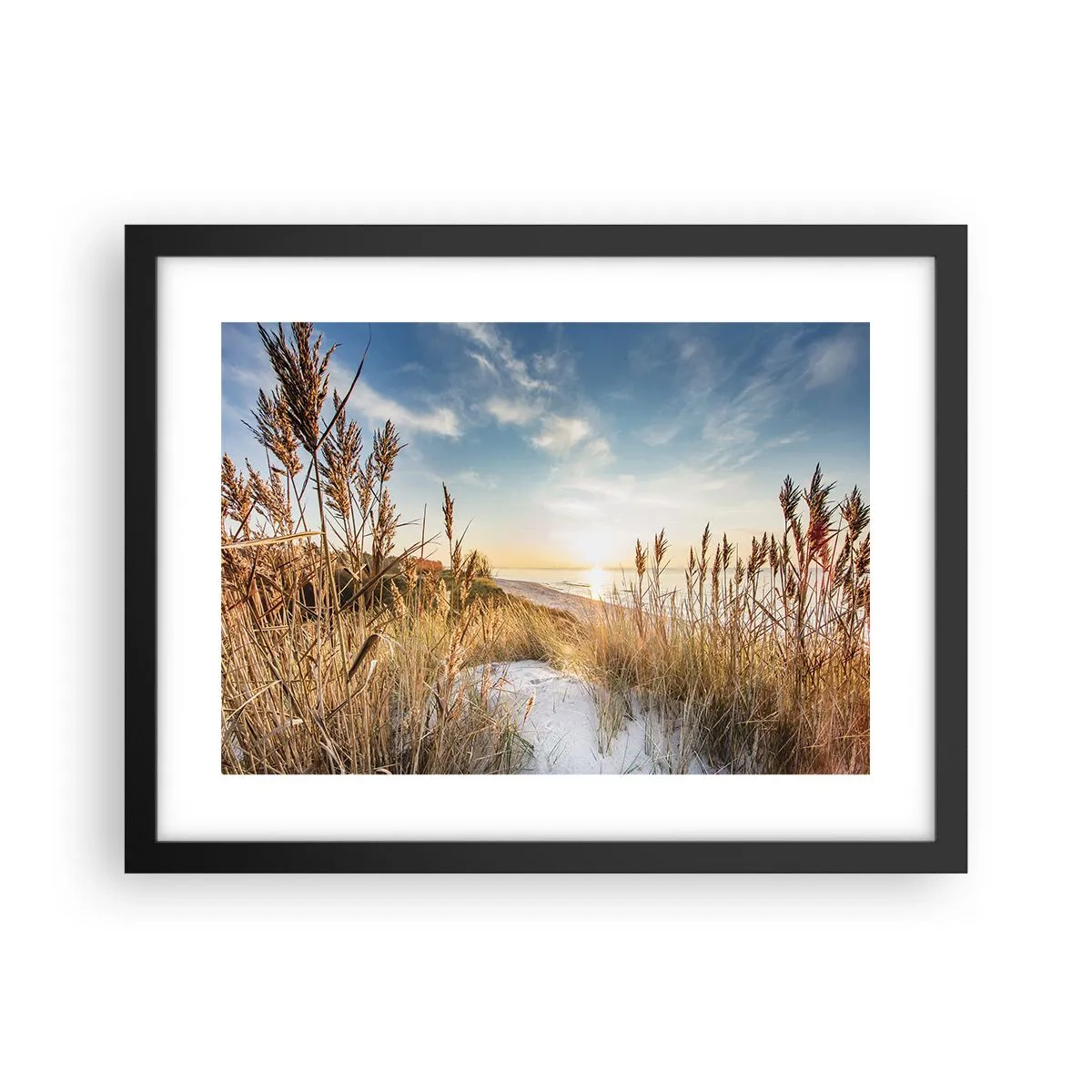 Póster en marco negro - Playa del norte - 40x30 cm