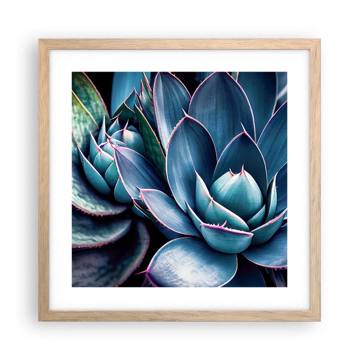 Póster en marco roble claro - Fuerza vital - 40x40 cm