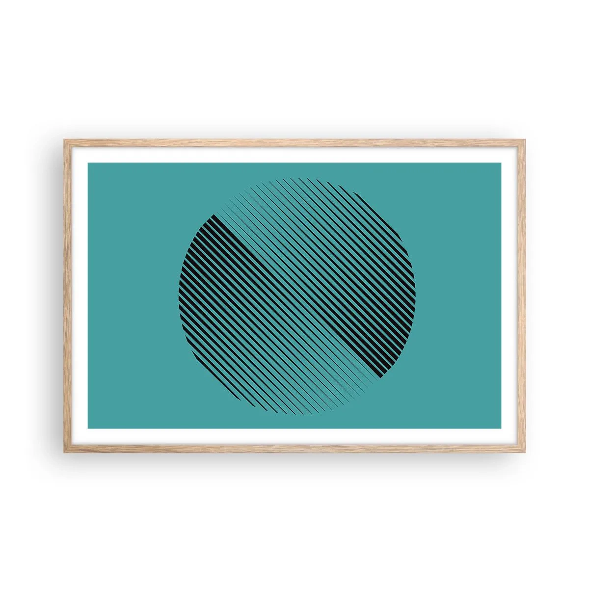 Póster en marco roble claro - El círculo: una variación geométrica - 91x61 cm