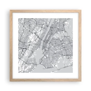 Póster en marco roble claro - Anatomía de una metrópolis - 40x40 cm