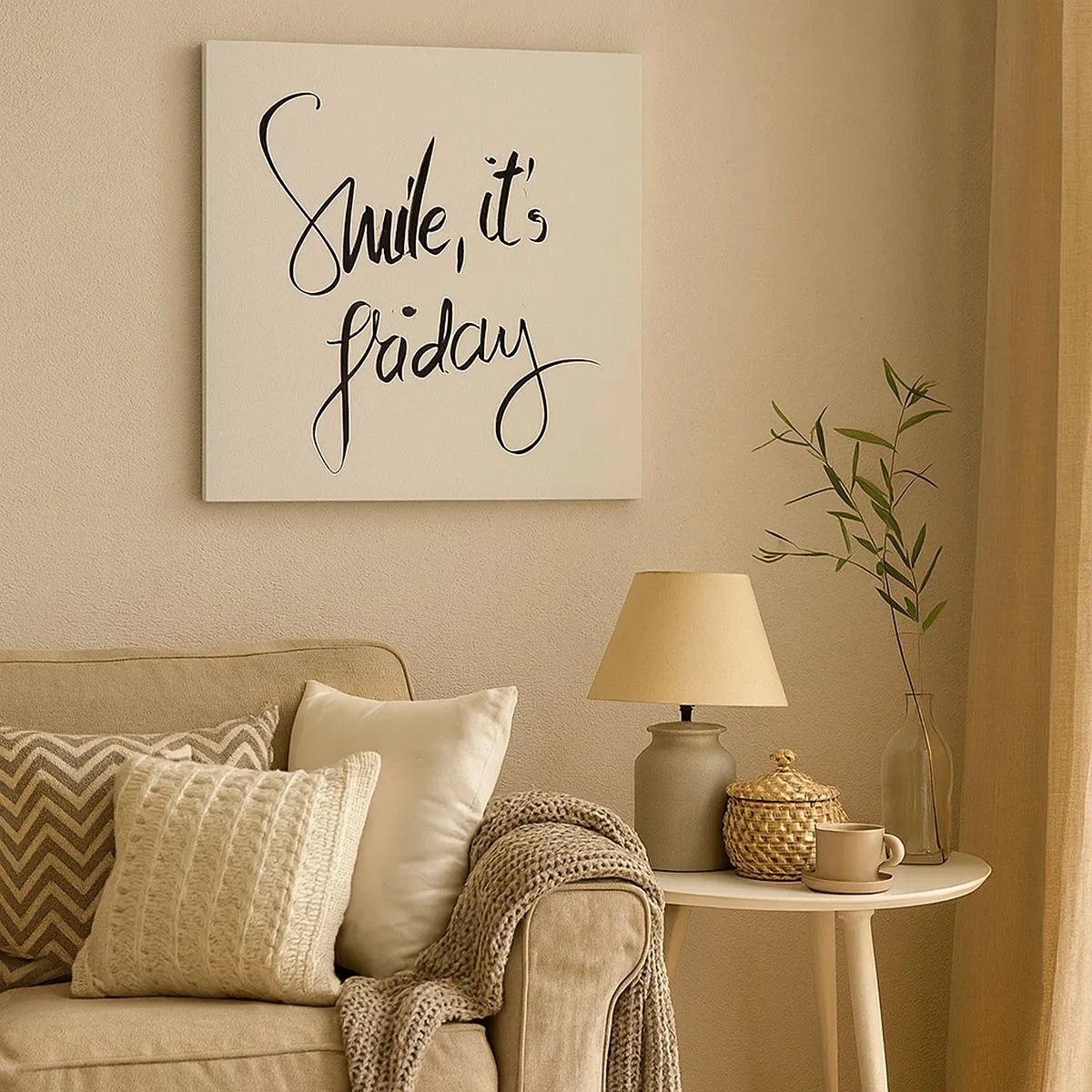 Cuadro sobre lienzo - Impresión de Imagen - La verdadera alegría - 30x30 cm