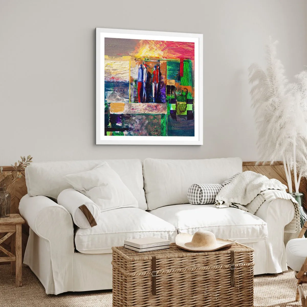 Póster en marco blanco - Relaciones y emociones - 30x30 cm