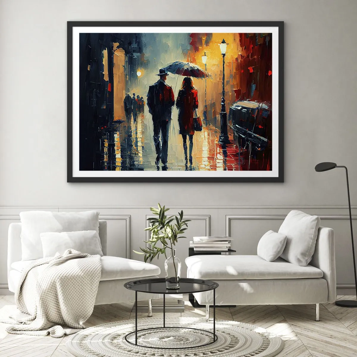 Póster en marco negro - Historia de amor urbana - 40x30 cm