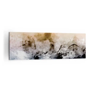 Cuadro sobre lienzo - Impresión de Imagen - Paisaje abstracto con niebla y colores sutiles. - 160x50cm - Hundido en una nube de niebla - Decoración de pared moderna para salón y dormitorio ARTTOR