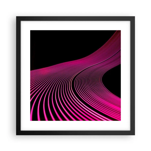Póster en marco negro - Avenida de luz - 40x40 cm
