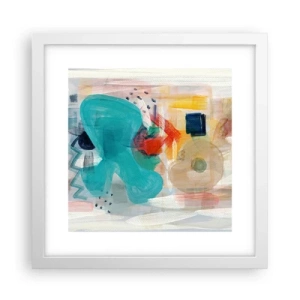 Póster en marco blanco - Un juego de colores - 30x30 cm