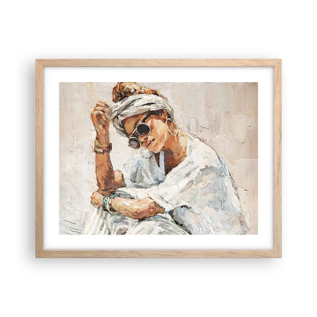 Póster en marco roble claro - Retrato a pleno sol - 50x40 cm