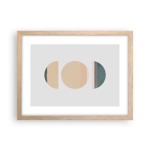 Póster en marco roble claro - Círculo tras círculo - 40x30 cm