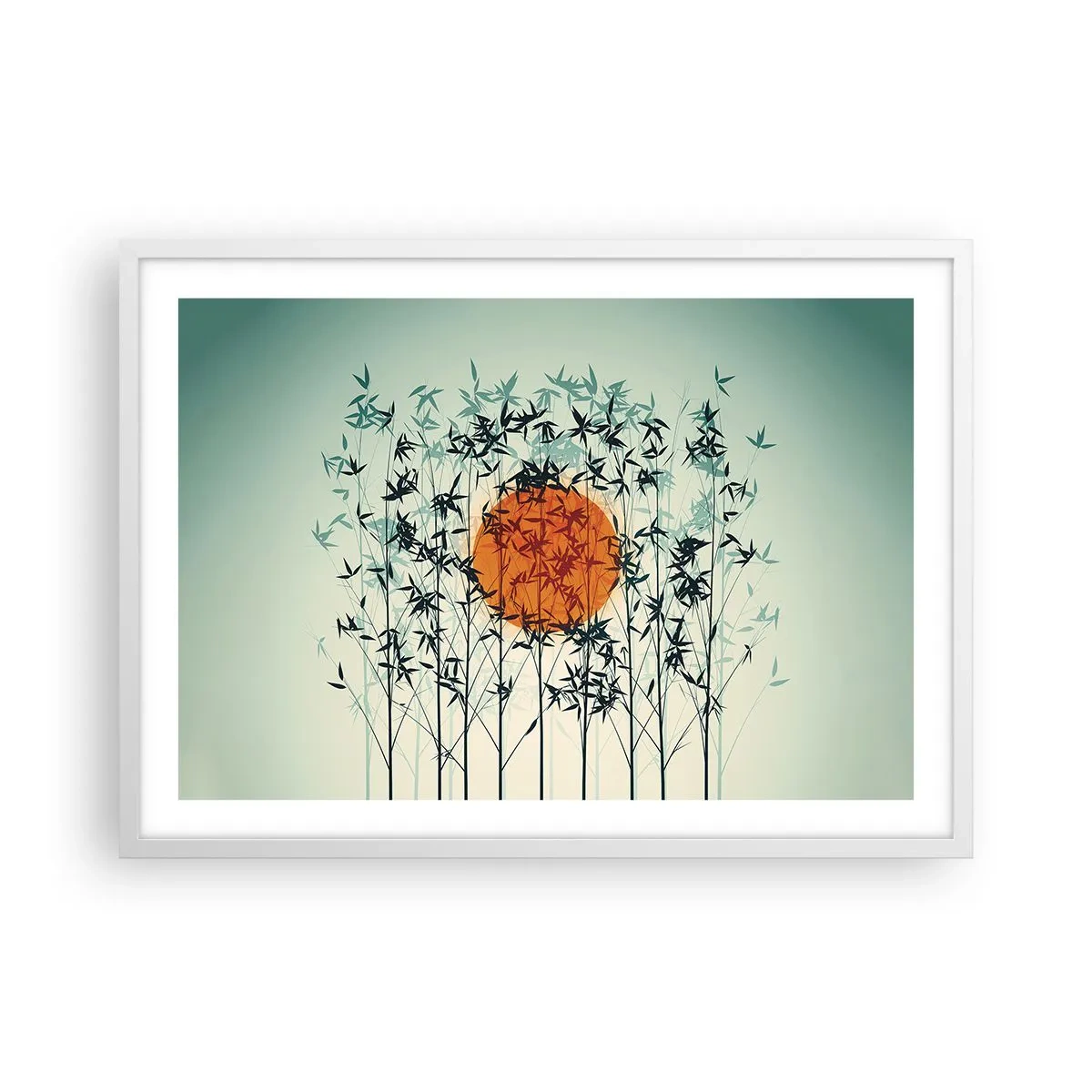 Póster en marco blanco - El sol de Japón - 70x50 cm
