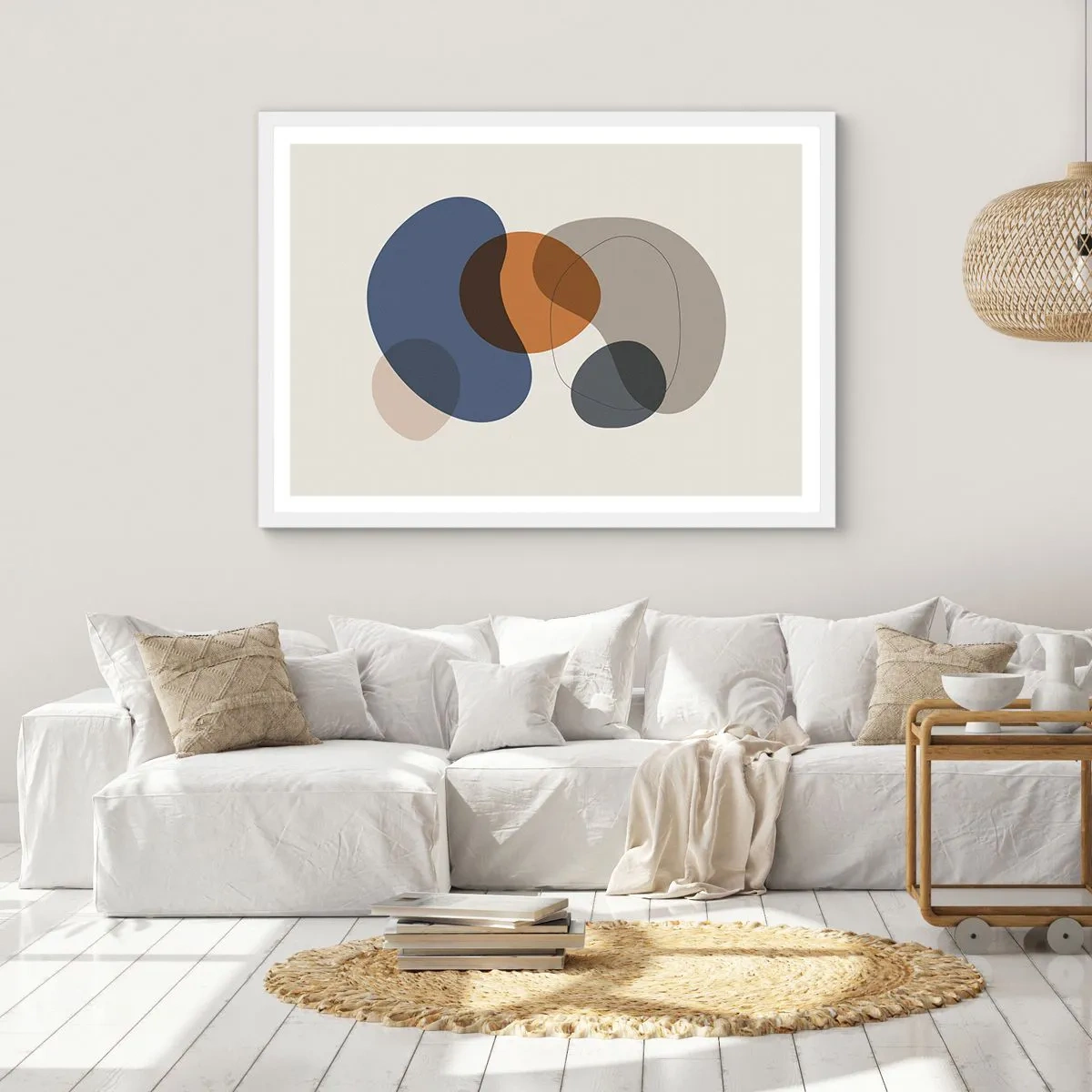 Póster en marco blanco - Gotas de color - 91x61 cm