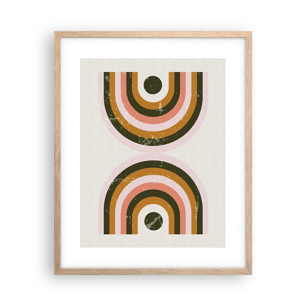 Póster en marco roble claro - Abstracción gemela - 40x50 cm