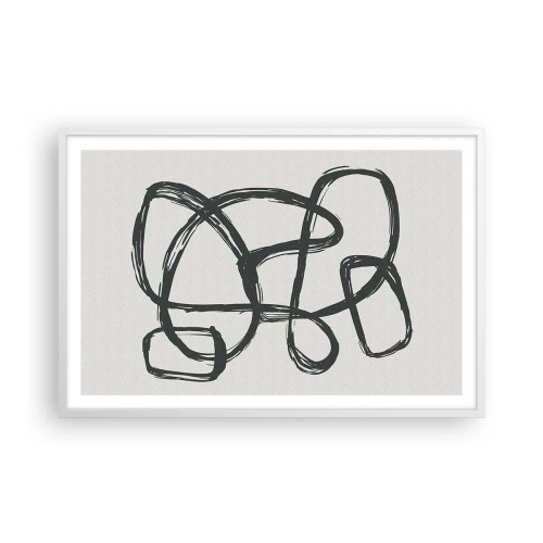 Póster en marco blanco - Abstracción en bucle - 91x61 cm