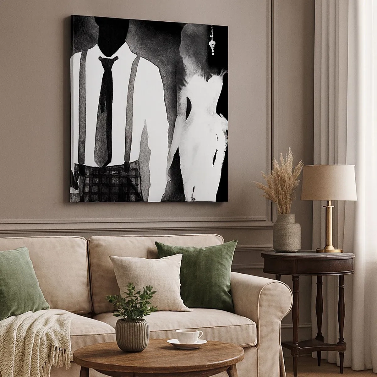 Cuadro sobre lienzo - Impresión de Imagen - En un ambiente noir - 30x30 cm