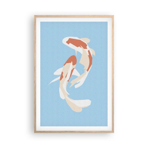 Póster en marco roble claro - Natación sincronizada espontánea - 61x91 cm