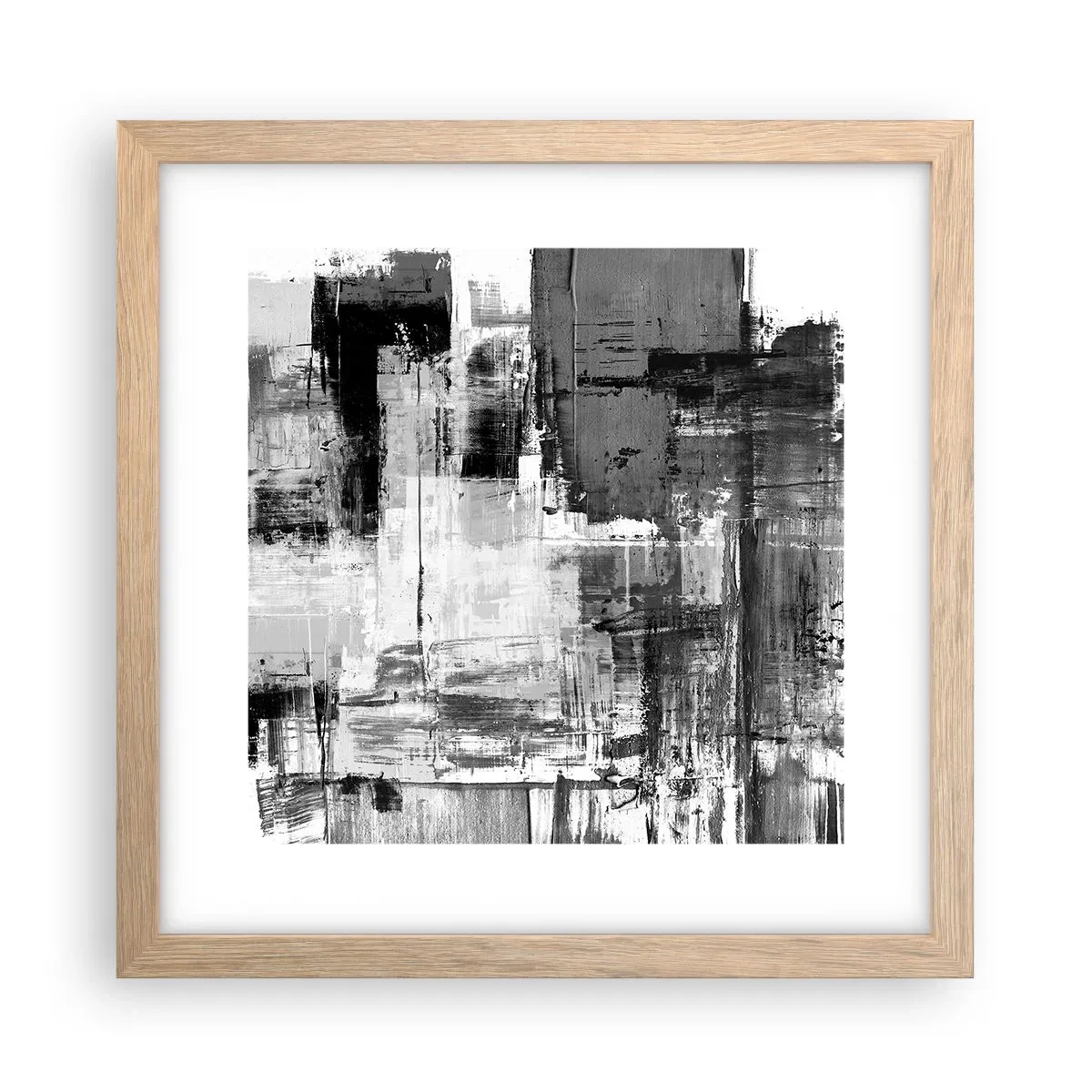 Póster en marco roble claro - El gris es hermoso - 30x30 cm