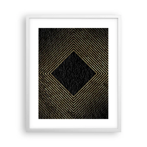 Póster en marco blanco - Geometría al estilo glamour - 40x50 cm