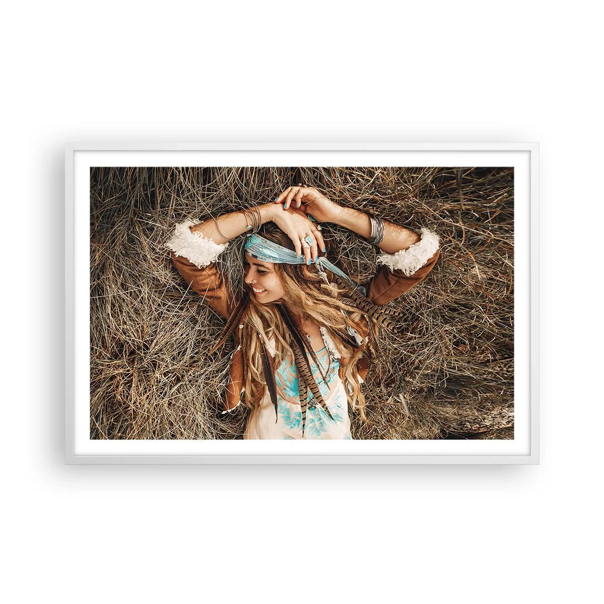 Póster en marco blanco - El verano del amor - 91x61 cm