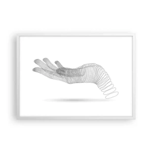 Póster en marco blanco - Mano elástica - 70x50 cm