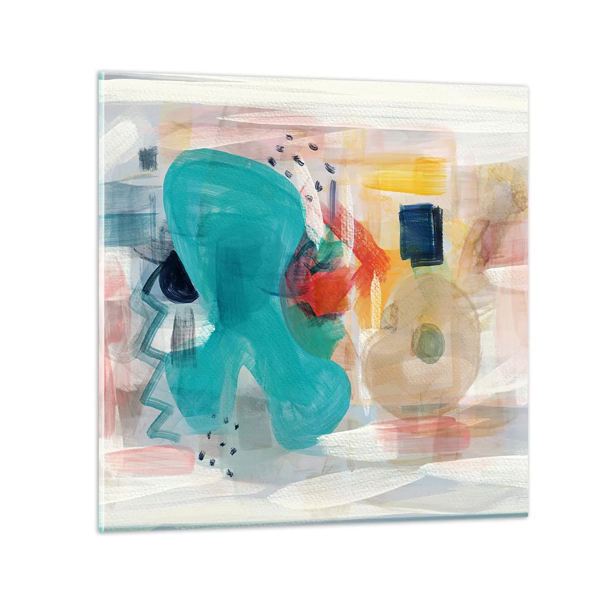 Cuadro sobre vidrio - Impresiones sobre Vidrio - Un juego de colores - 30x30 cm