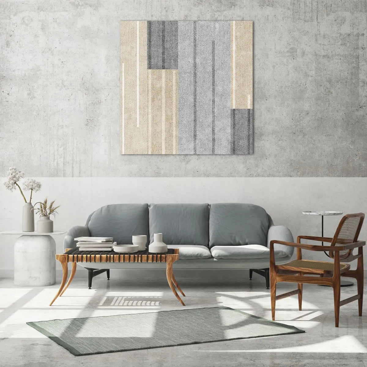 Cuadro sobre vidrio - Impresiones sobre Vidrio - Composición: sostener la vertical - 70x70 cm