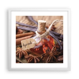 Póster en marco blanco - Hacia la unidad del cuerpo y el espíritu - 40x40 cm