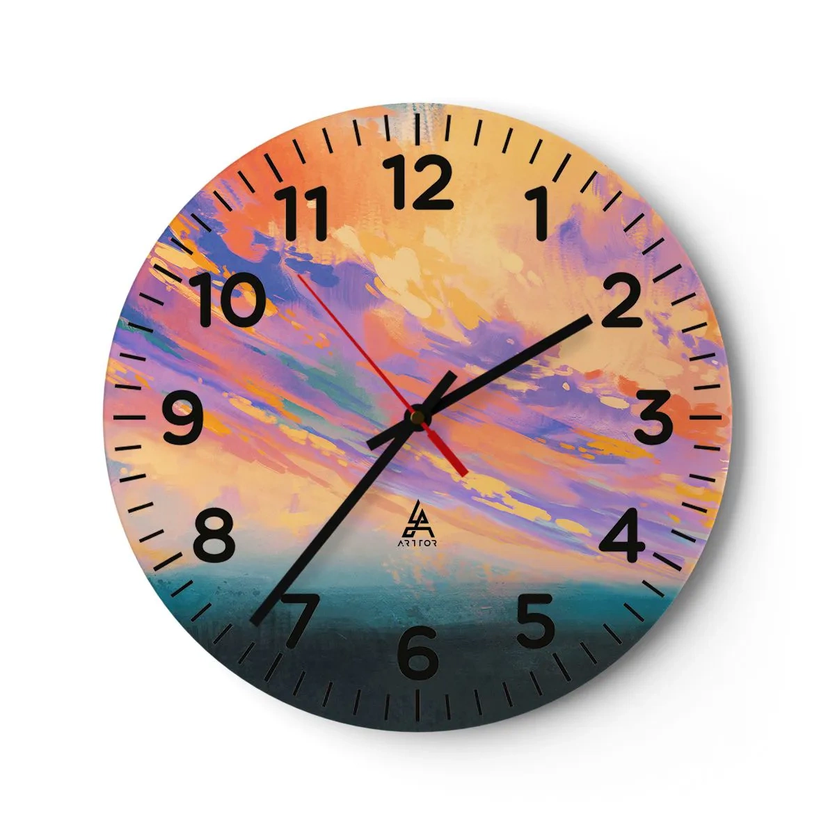 Reloj de pared - Reloj de vidrio - Fuerza de atracción - 30x30 cm