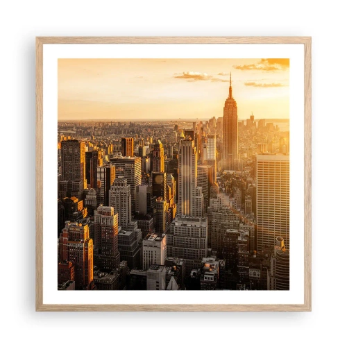 Póster en marco roble claro - Creciendo al sol - 60x60 cm