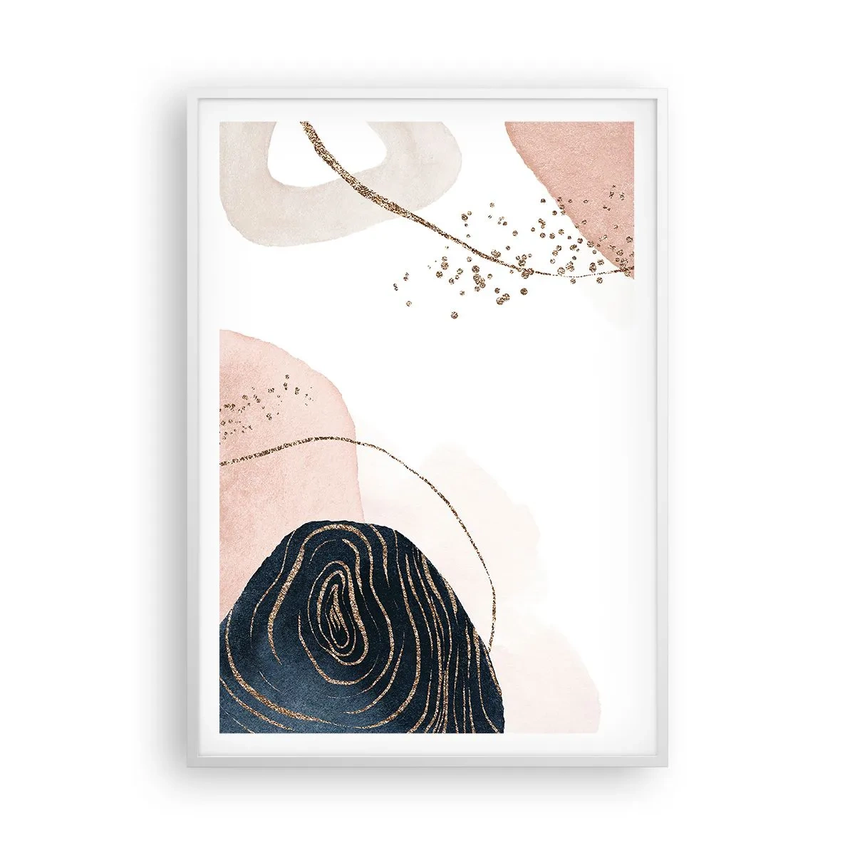 Póster en marco blanco - Todo fluye - 70x100 cm