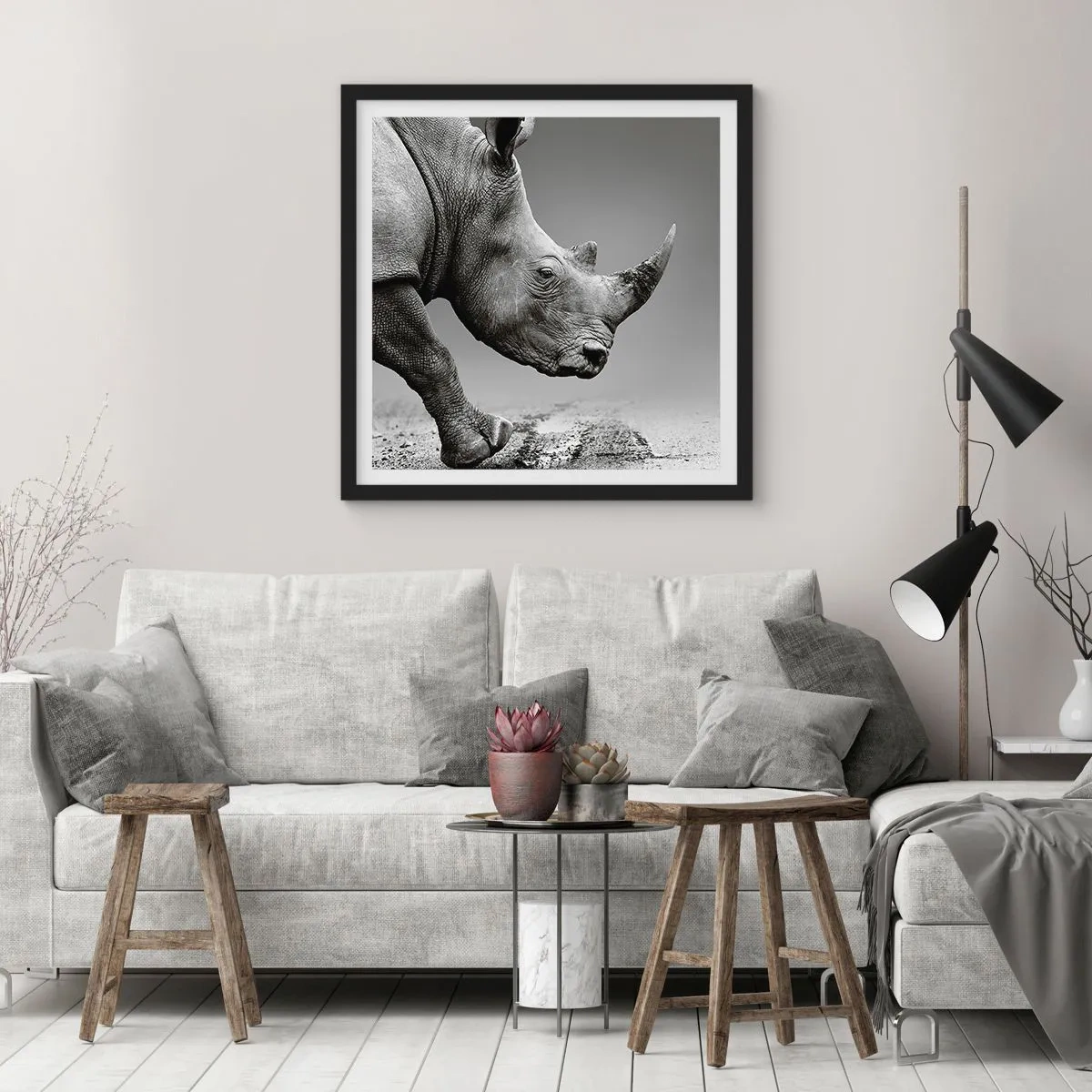 Póster en marco negro - Fuerza imparable - 30x30 cm