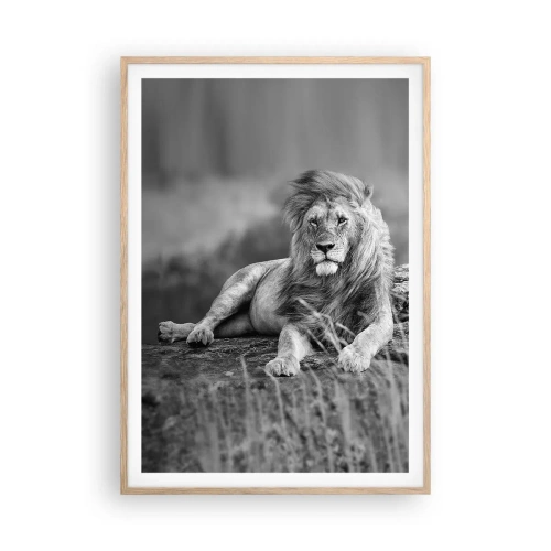 Póster en marco roble claro - La siesta real - 70x100 cm