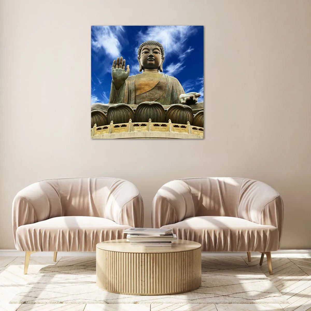 Cuadro sobre vidrio - Impresiones sobre Vidrio - Vivir sin miedo - 40x40 cm