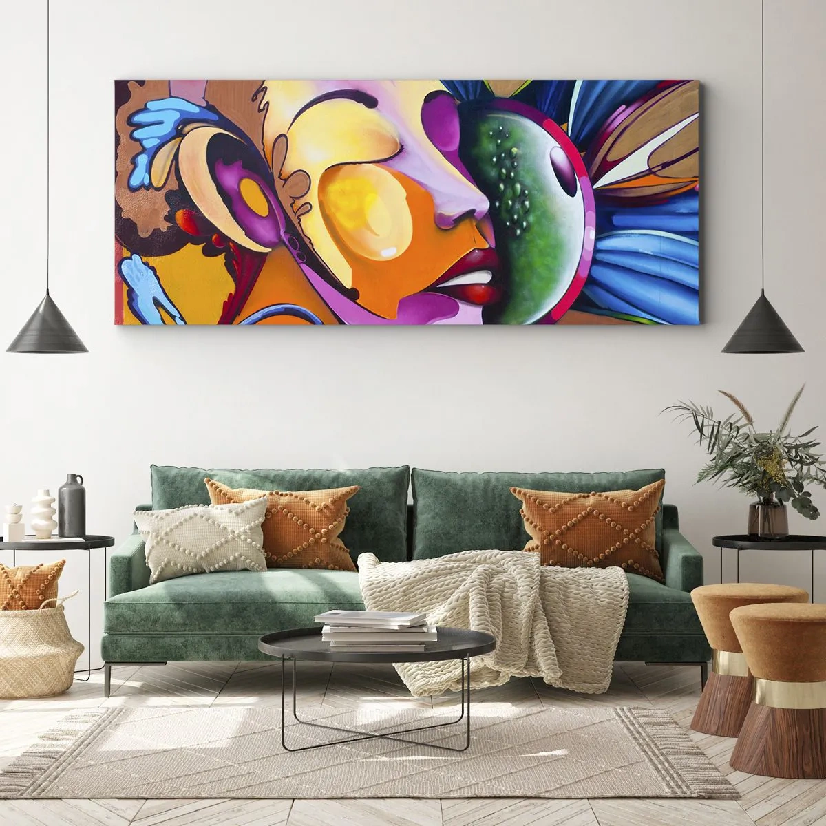 Cuadro sobre lienzo - Impresión de Imagen - Toque de color - 100x40 cm
