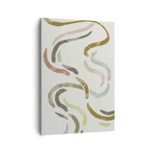 Cuadro sobre lienzo - Impresión de Imagen - Arcos abstractos en colores pastel - 50x70cm - La alegre danza de la abstracción - Decoración de pared moderna para salón y dormitorio ARTTOR