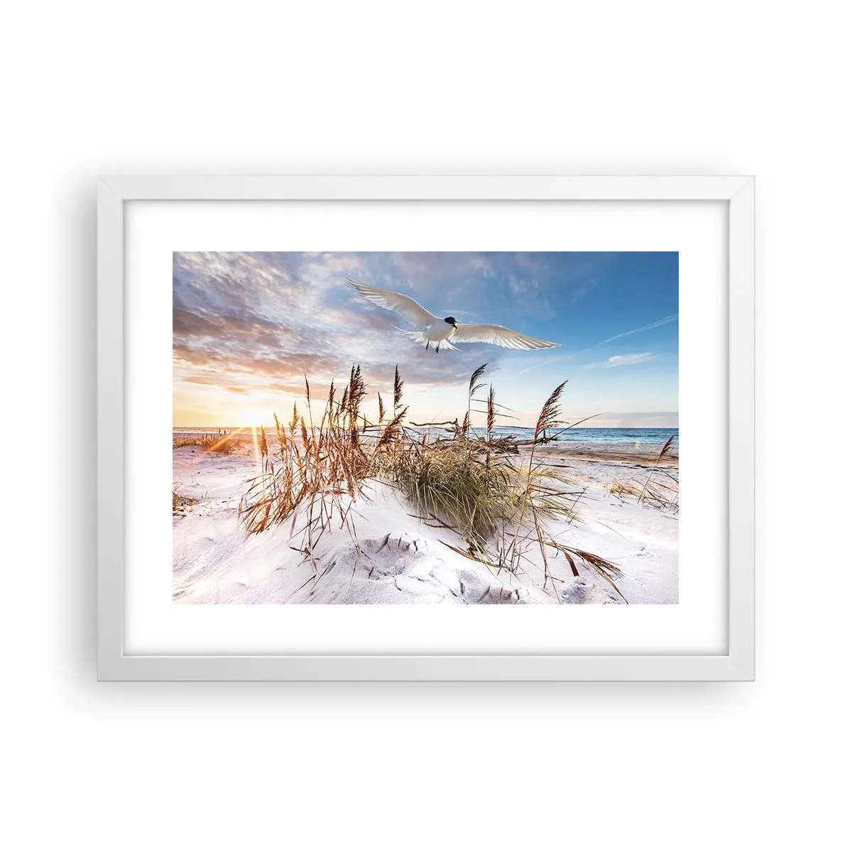 Póster en marco blanco - Viento del mar - 40x30 cm