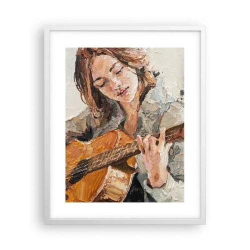 Póster en marco blanco - Concierto de guitarra y corazón joven - 40x50 cm
