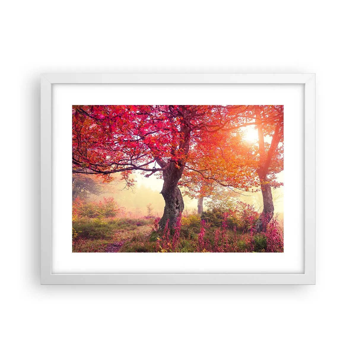 Póster en marco blanco - Un frenesí de floración - 40x30 cm