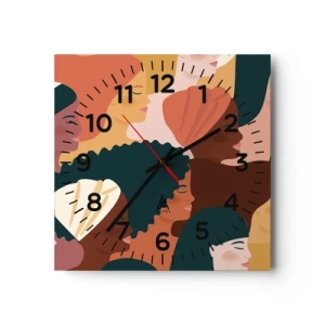 Reloj de pared - Reloj de vidrio - La feminidad - 40x40 cm