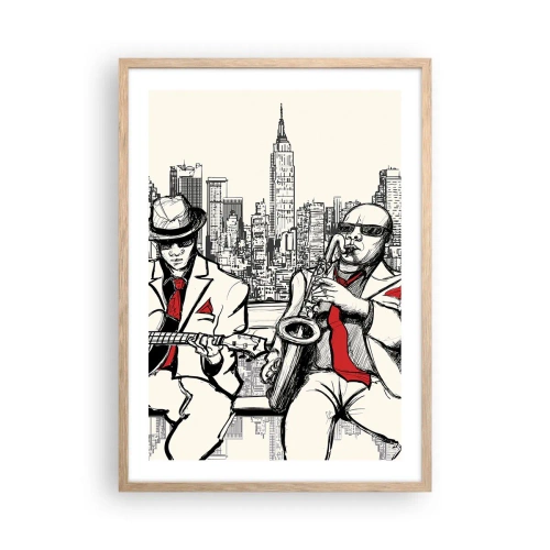 Póster en marco roble claro - Improvisación en Nueva York - 50x70 cm