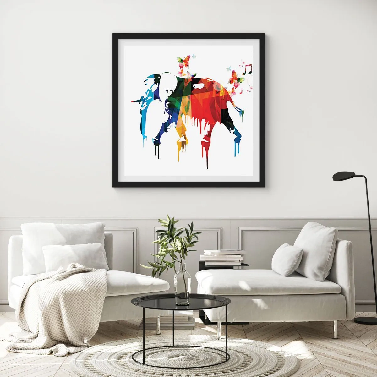 Póster en marco negro - Todo el mundo puede bailar - 30x30 cm